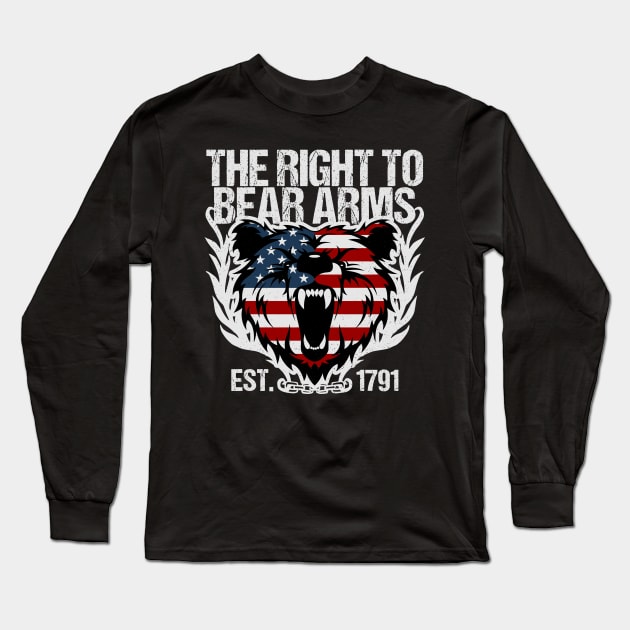 The Right To Bear Arms Gun Owner Long Sleeve T-Shirt by RadStar